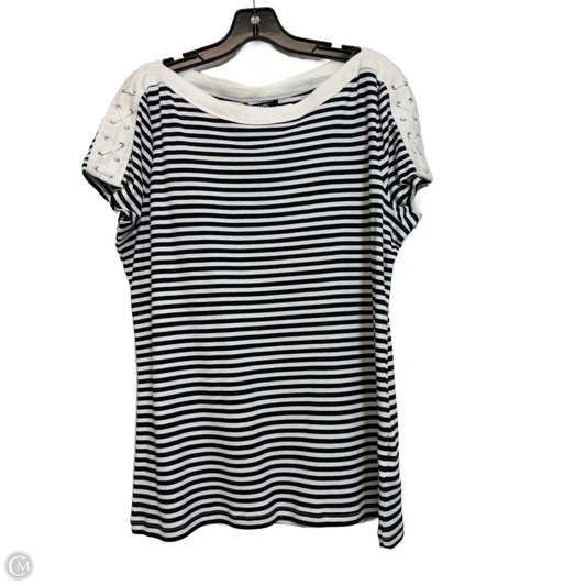 Top Short Sleeve By Chaps In Striped Pattern, Size: Xl