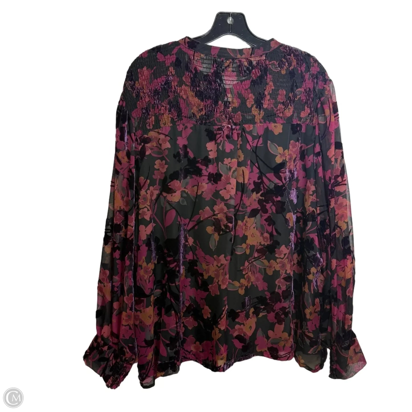 Top Long Sleeve By Tahari In Floral Print, Size: 2x