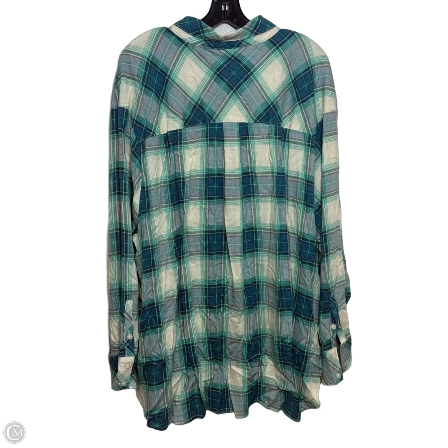 Top Long Sleeve By Torrid In Plaid Pattern, Size: 3x