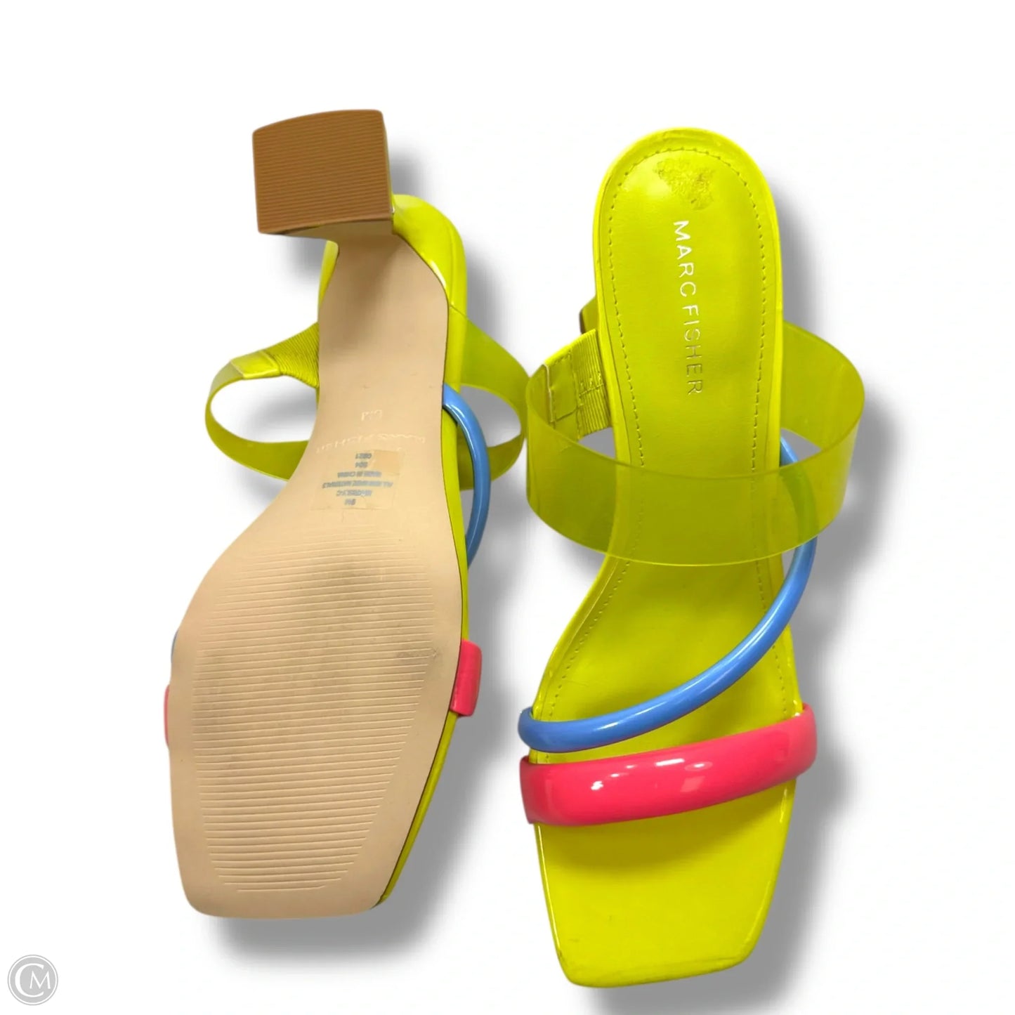 Shoes Heels Block By Marc Fisher In Yellow, Size: 9