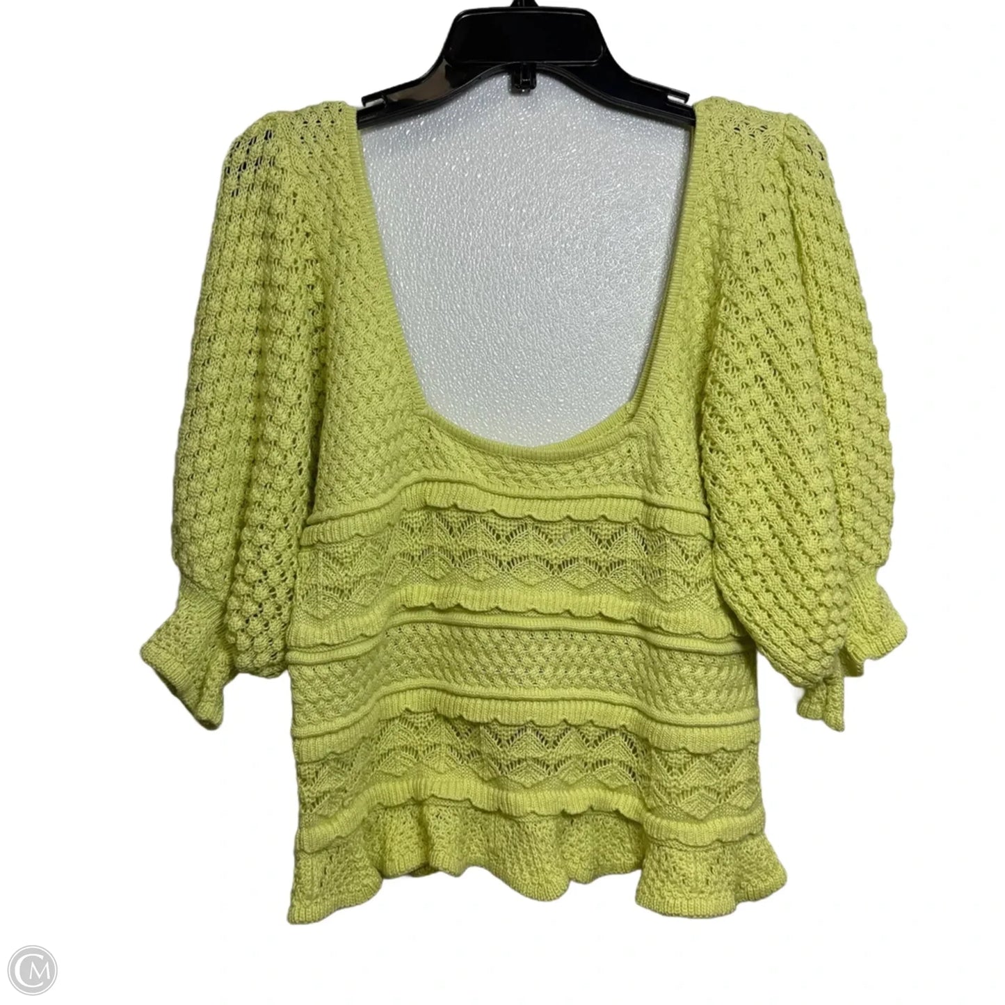 Sweater Short Sleeve By Bibi In Yellow, Size: L