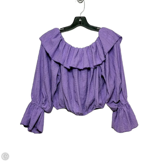 Top Long Sleeve By Bucketlist In Purple, Size: M