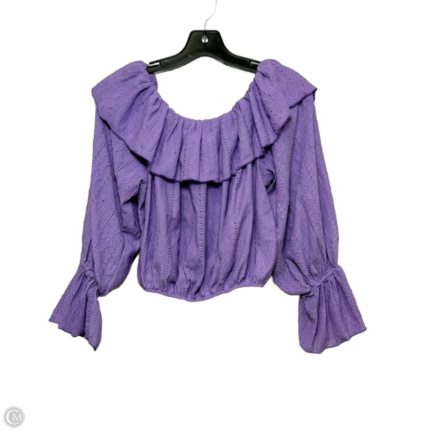 Top Long Sleeve By Bucketlist In Purple, Size: M