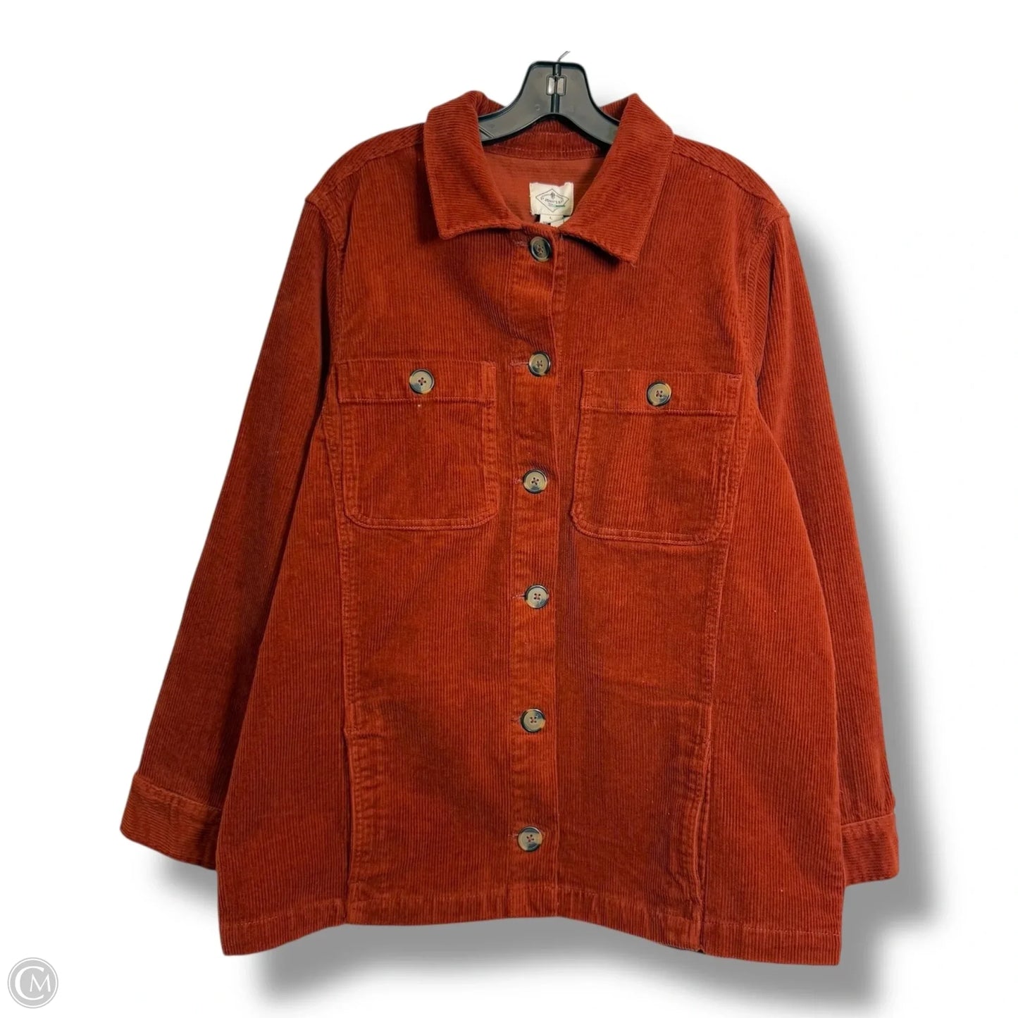 Jacket Shirt By St Johns Bay In Orange, Size: L
