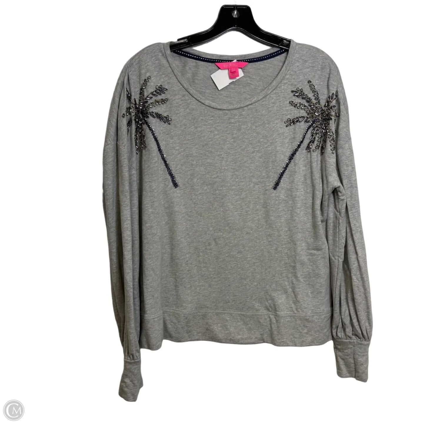 Top Long Sleeve Designer By Lilly Pulitzer In Grey, Size: M
