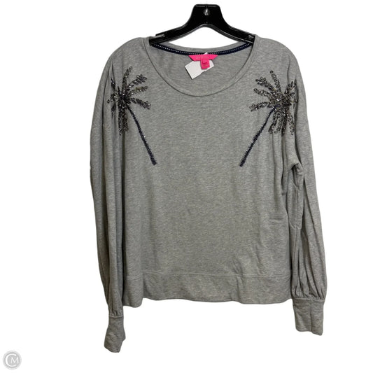 Top Long Sleeve Designer By Lilly Pulitzer In Grey, Size: M
