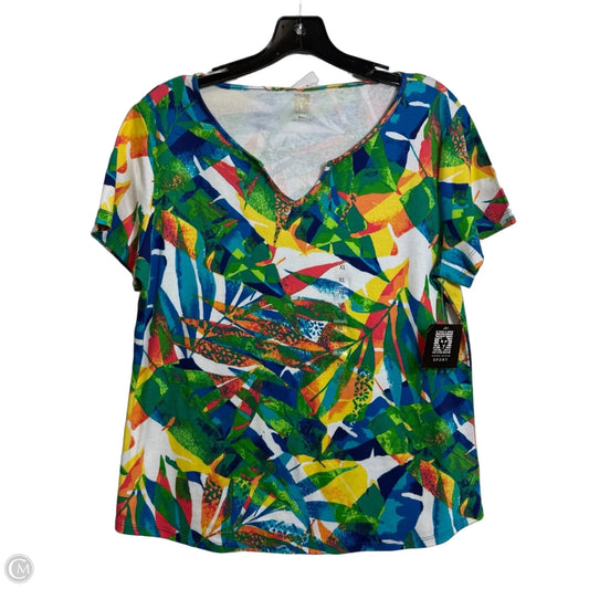 Top Short Sleeve By Anne Klein In Floral Print, Size: Xl