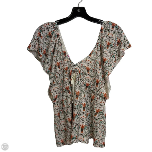 Top Short Sleeve By Anthropologie In Multi-colored, Size: M