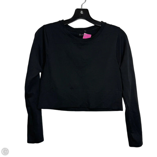 Cropped Athletic Top Long Sleeve Crewneck By Offline In Black, Size: L