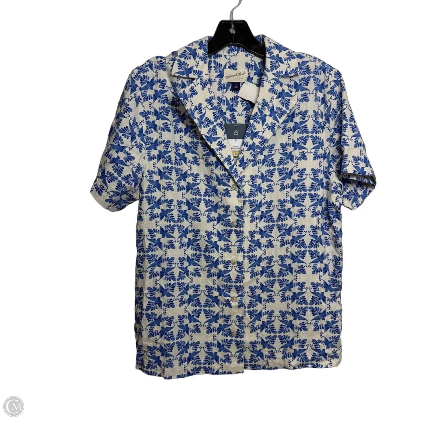 Top Short Sleeve By Universal Thread In Blue & White, Size: S