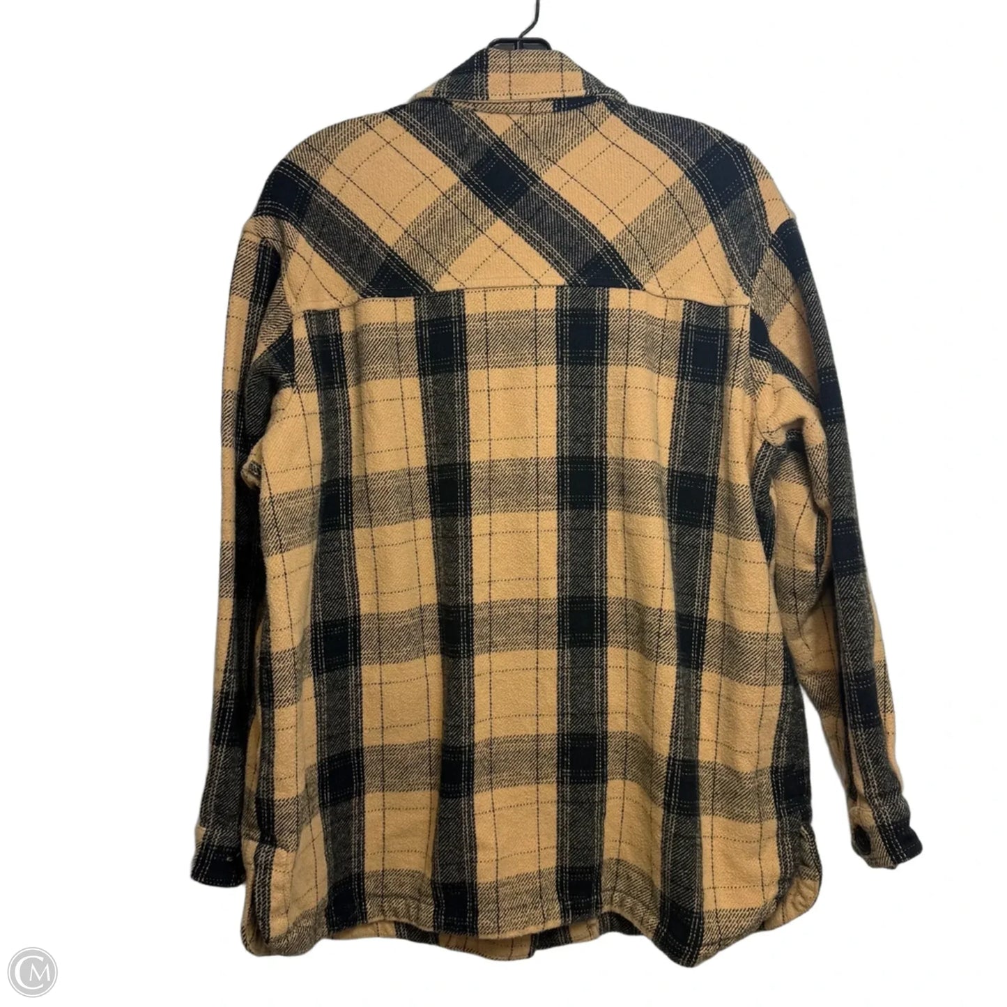 Jacket Denim By Lucky Brand In Plaid Pattern, Size: M