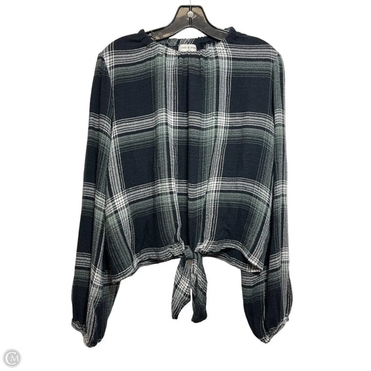 Top Long Sleeve By Cloth And Stone In Plaid Pattern, Size: M