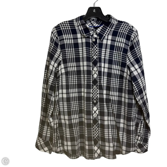 Top Long Sleeve By Talbots In Navy, Size: L