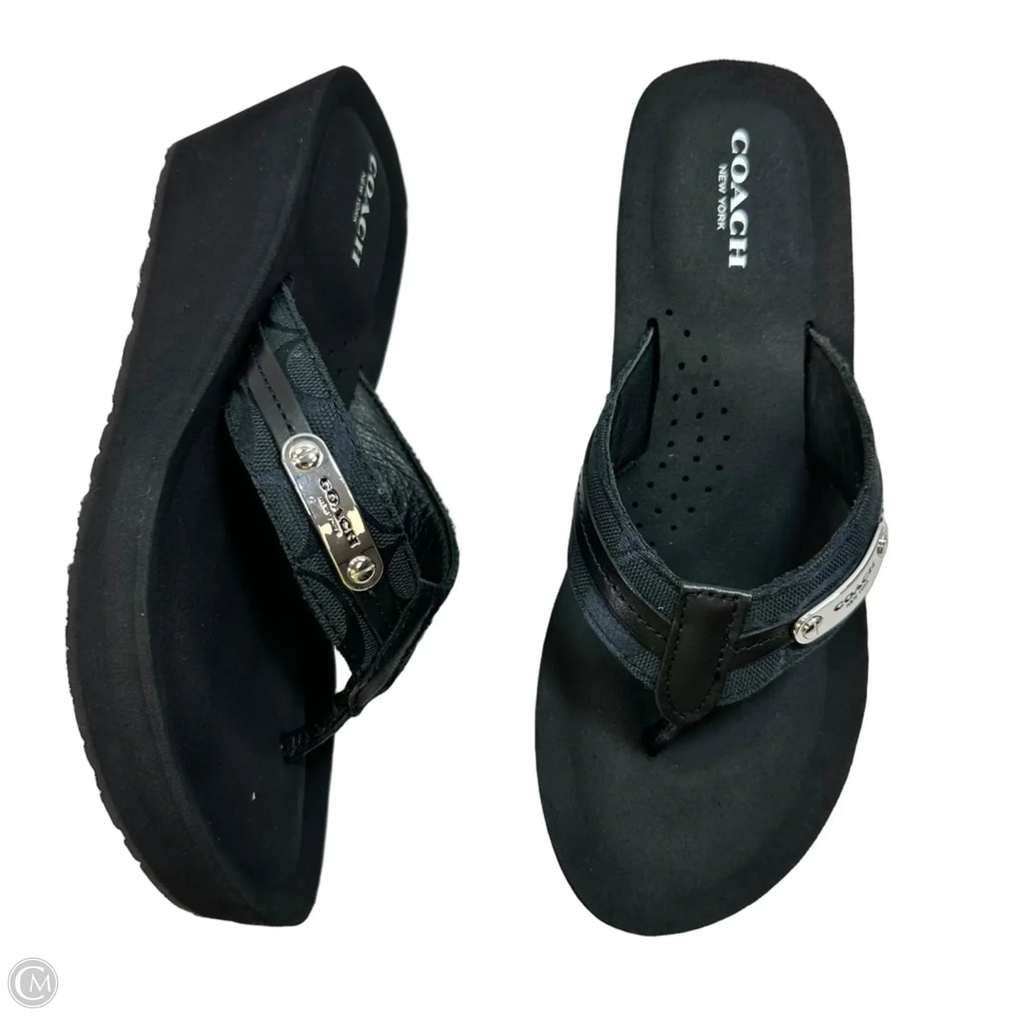 Sandals Designer By Coach In Black, Size: 6.5