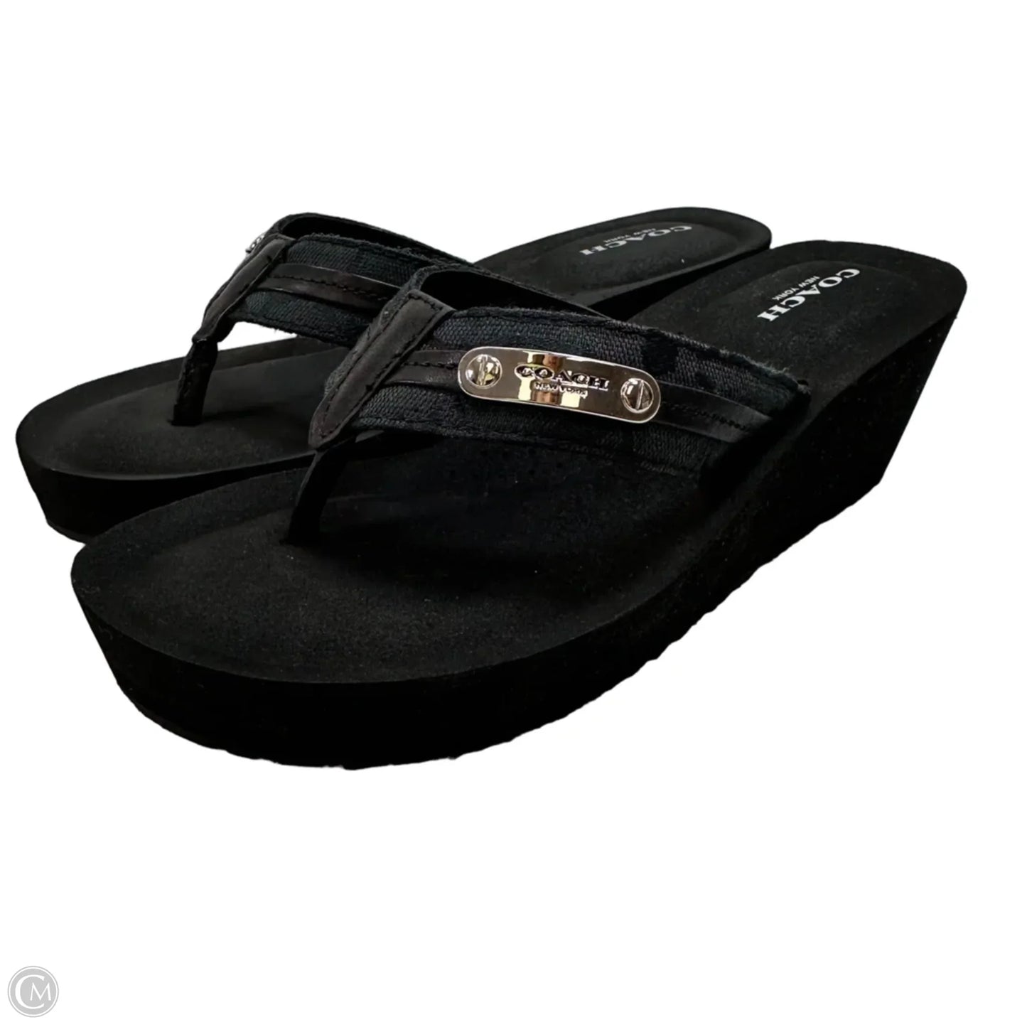 Sandals Designer By Coach In Black, Size: 6.5