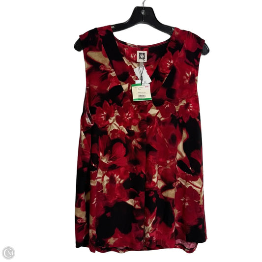 Top Sleeveless By Anne Klein In Red, Size: L