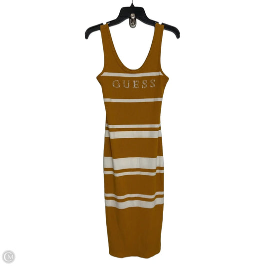 Dress Casual Midi By Guess In Yellow, Size: M