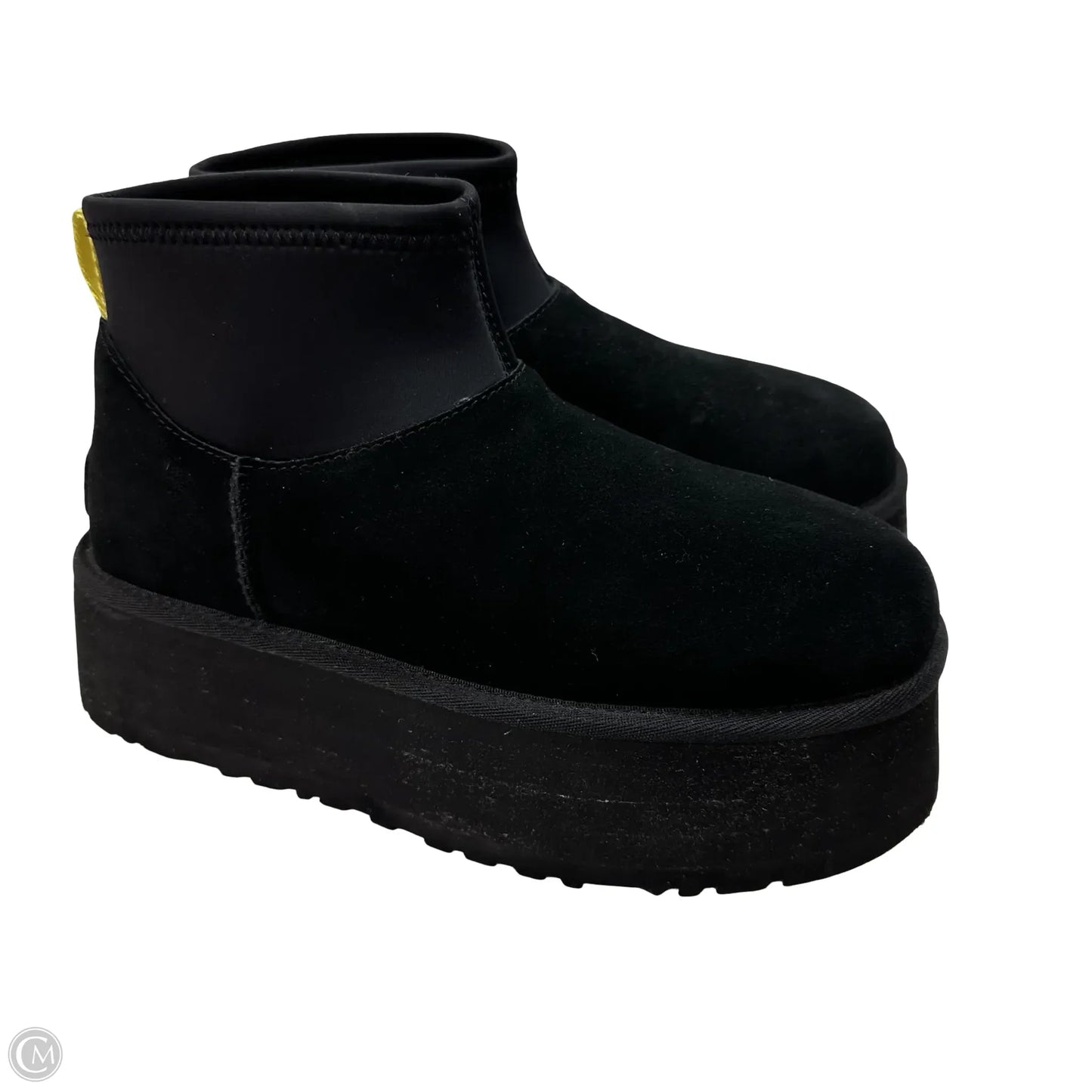 Classic Mini Dipper Boots Designer By Ugg In Black, Size: 7
