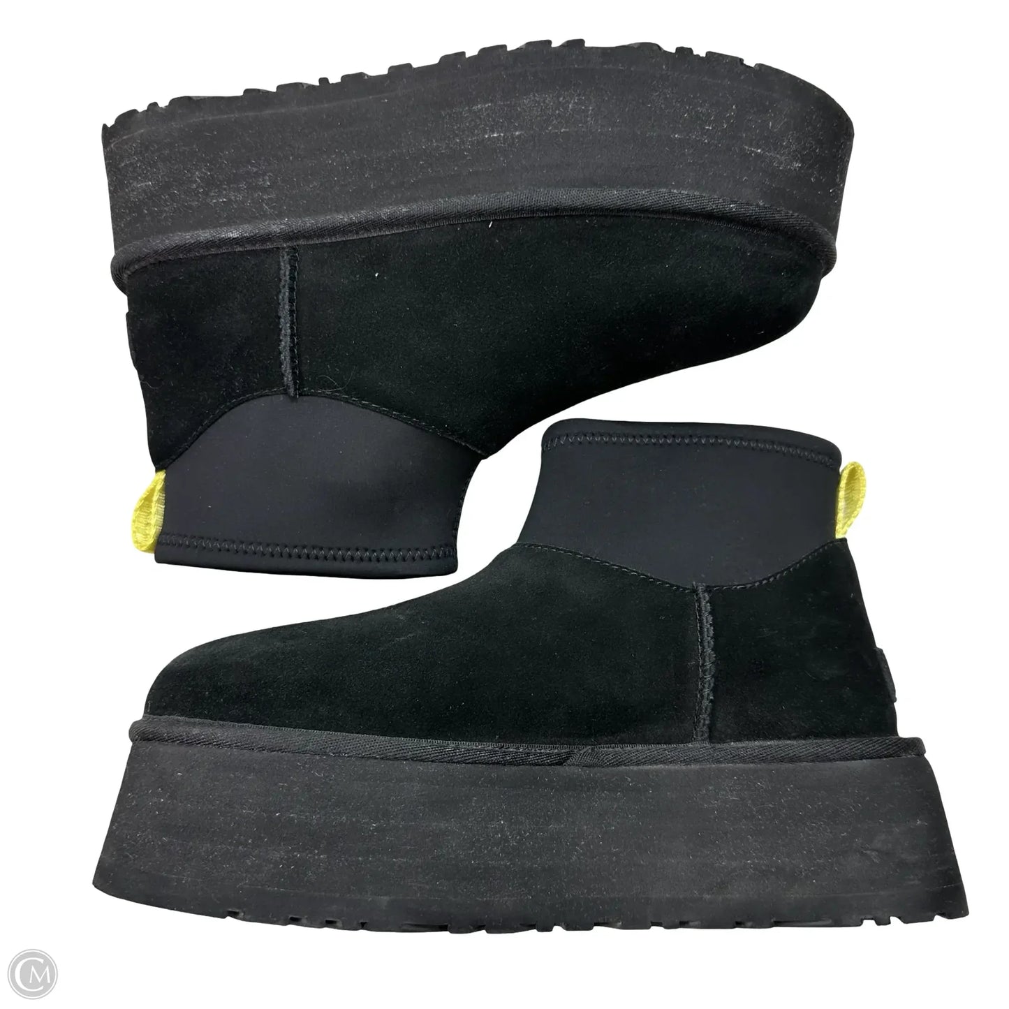 Classic Mini Dipper Boots Designer By Ugg In Black, Size: 7
