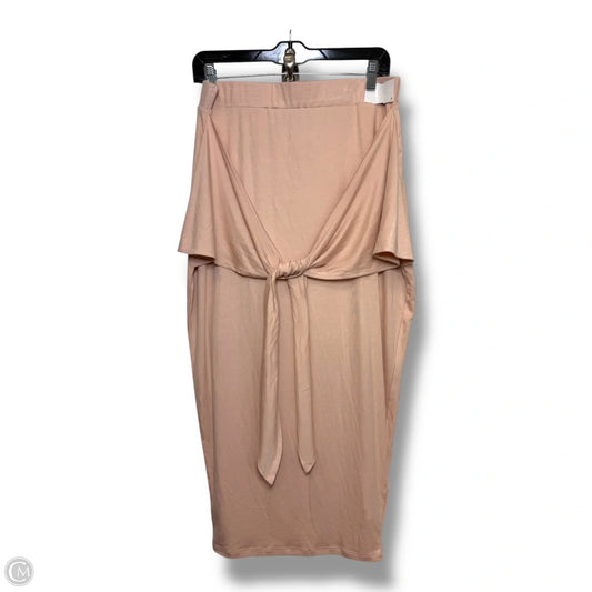 Skirt Midi By Clothes Mentor In Peach, Size: 1x