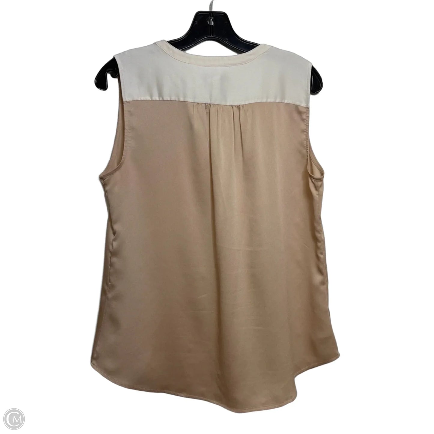 Top Sleeveless By Ann Taylor In Tan & White, Size: M