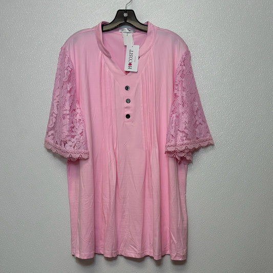 Candy Pink Top Short Sleeve Clothes Mentor, Size 2x