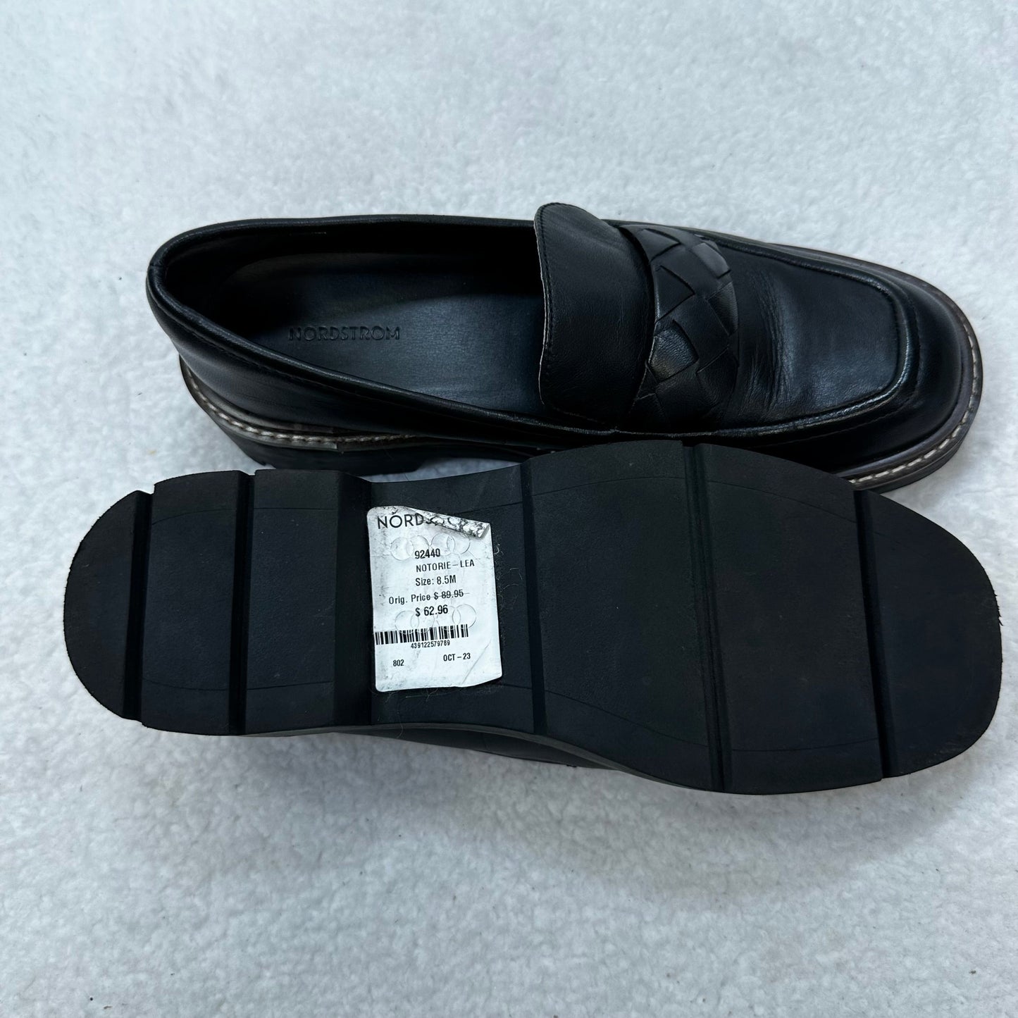Black Shoes Flats Loafer Oxford Nordstrom, Size 8.5