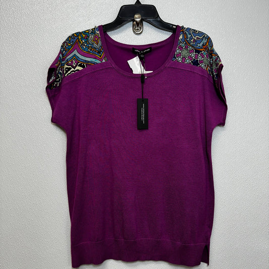 Purple Top Short Sleeve Cable And Gauge, Size L