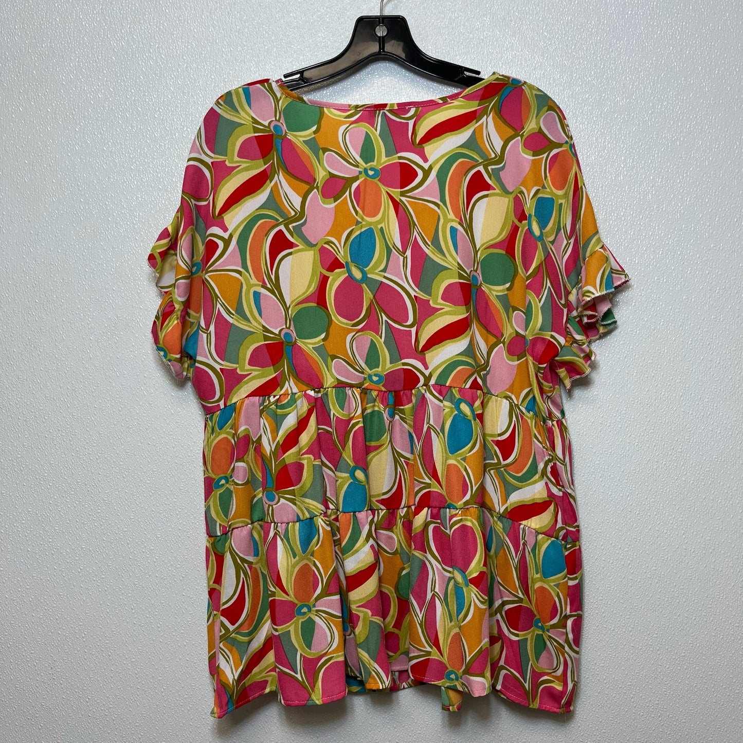 Multi-colored Top Short Sleeve Heimish Usa, Size 1x