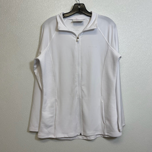 Athletic Jacket By Tahari Sport In White, Size: L