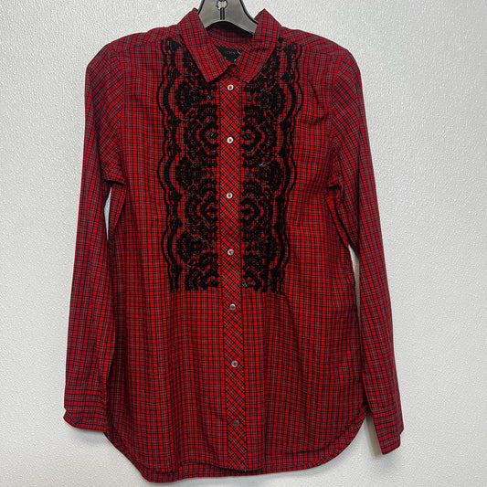 Blouse Long Sleeve By J Crew O In Christmas, Size: S