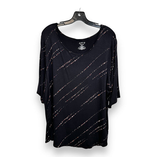 Top Short Sleeve By Apt 9 In Black, Size: Xxl