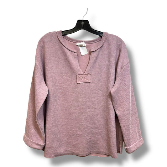 Top Long Sleeve By Blu Pepper In Mauve, Size: L