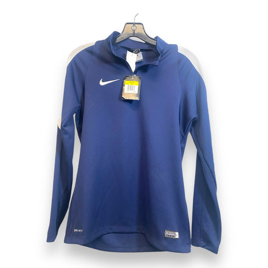 Athletic Top Long Sleeve Collar By Nike Apparel In Navy, Size: S