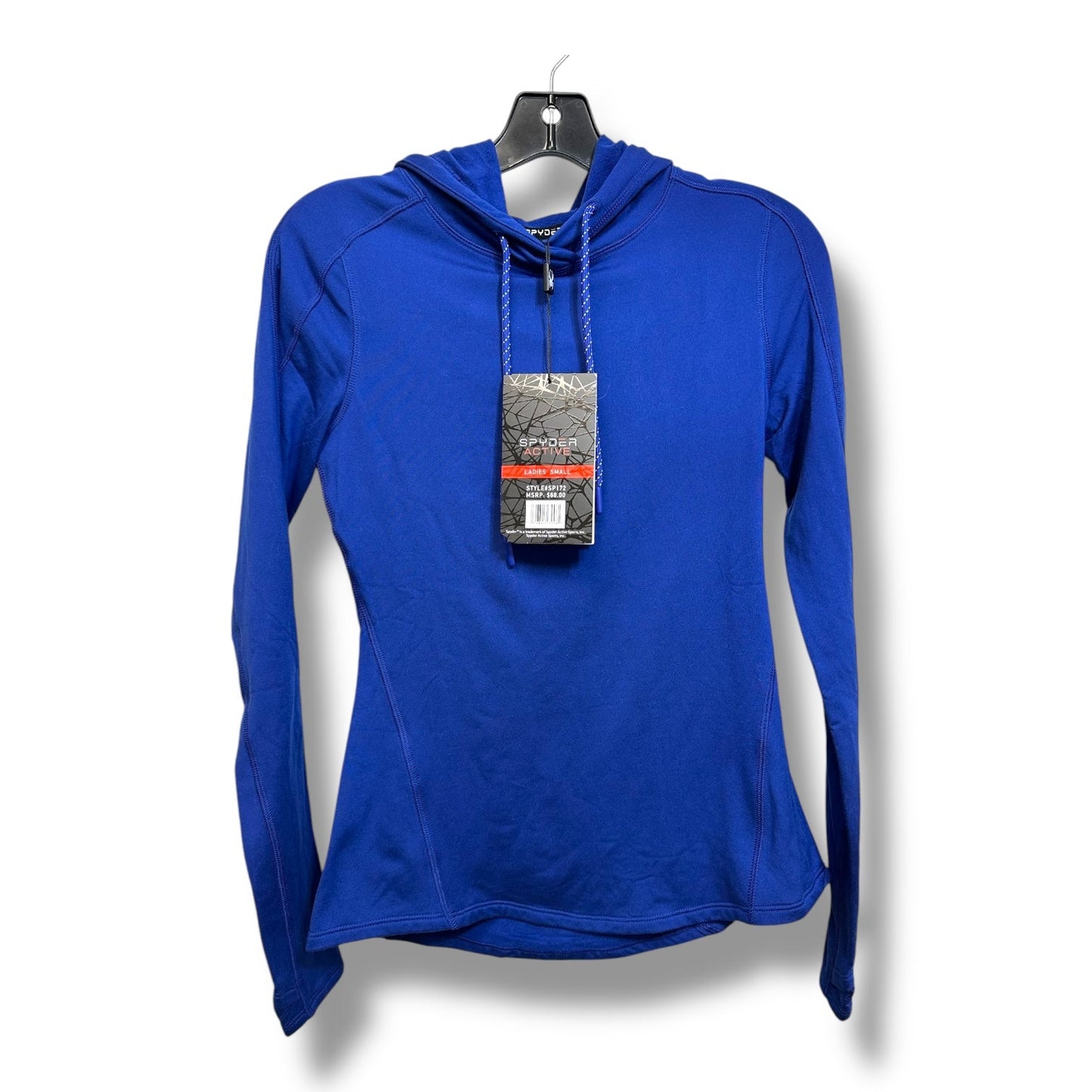 Athletic Top Long Sleeve Hoodie By Spyder In Blue, Size: S