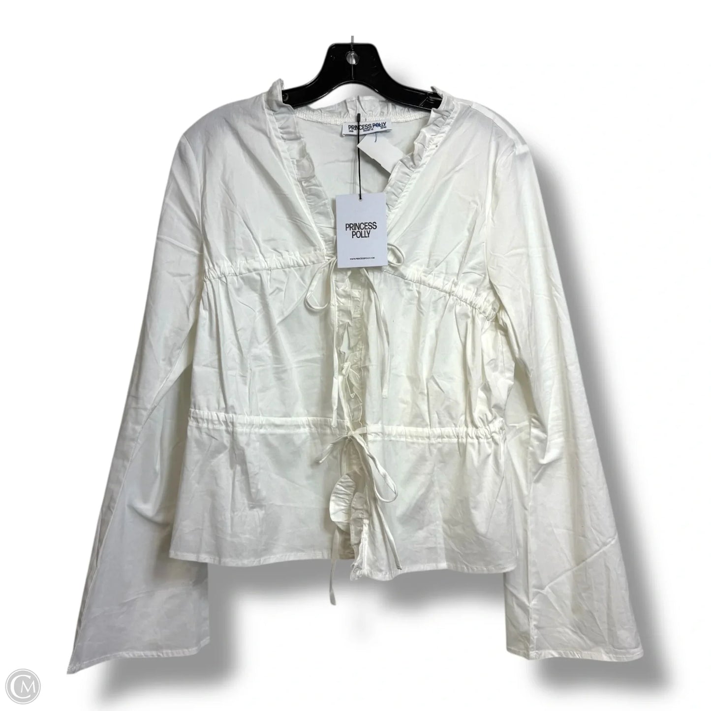 Top Long Sleeve By Princess Polly In White, Size: M