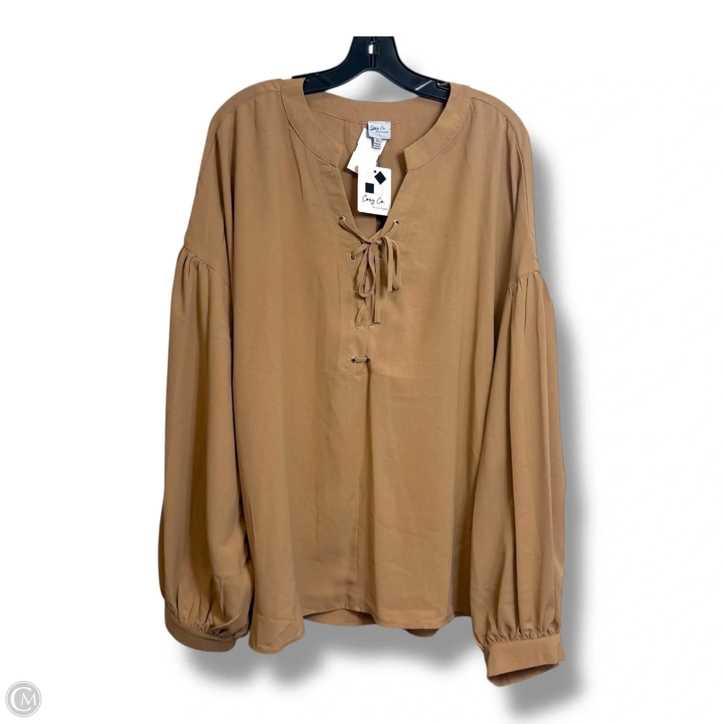 Top Long Sleeve By Clothes Mentor In Tan, Size: 2x