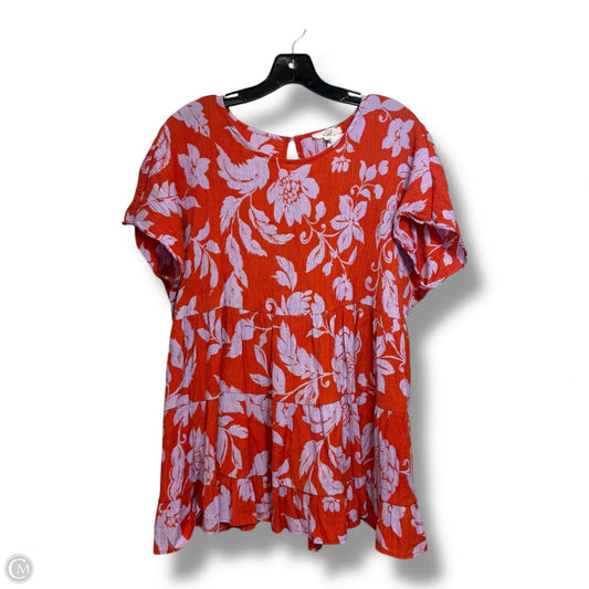 Top Short Sleeve By Easel In Floral Print, Size: L