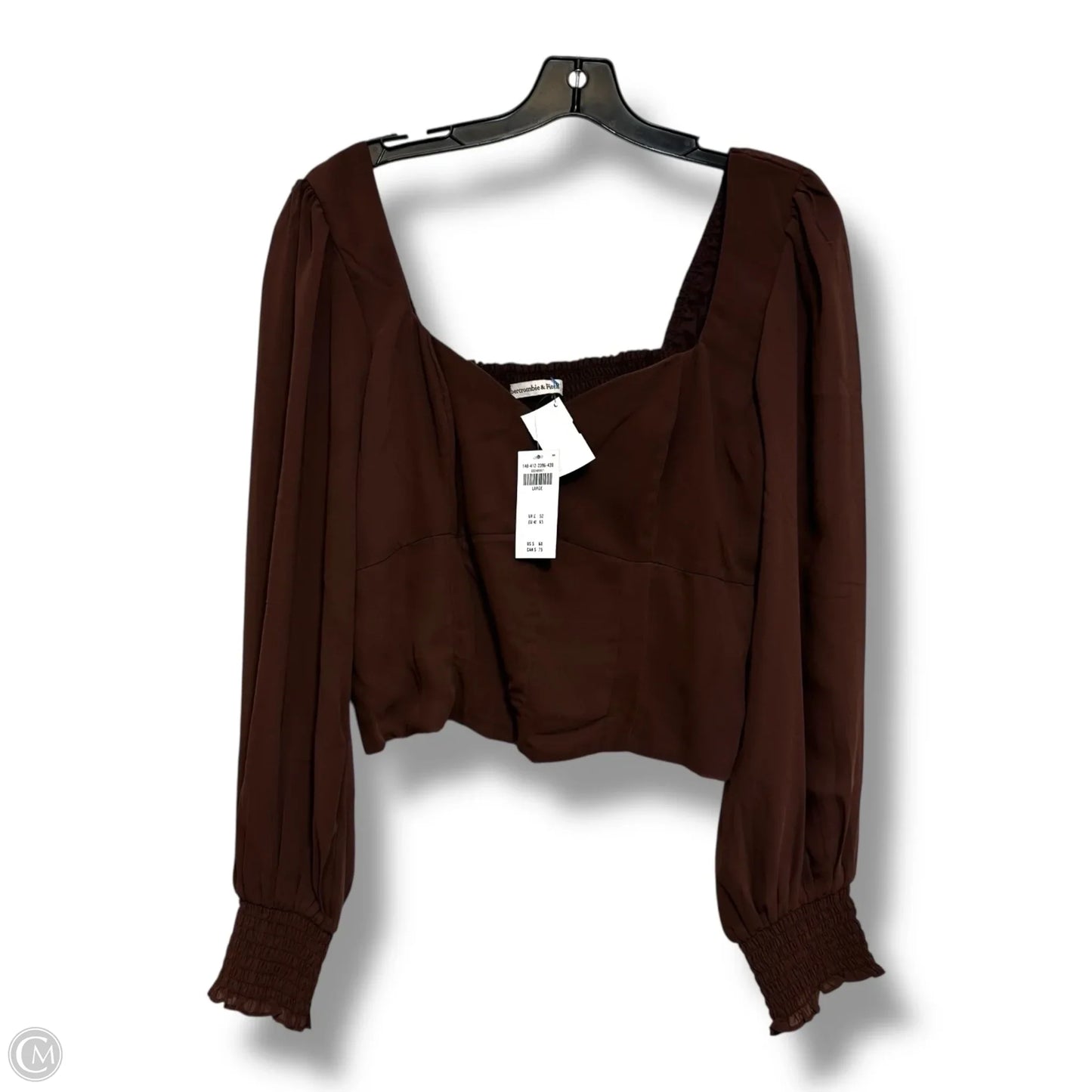 Top Long Sleeve By Abercrombie And Fitch In Brown, Size: L