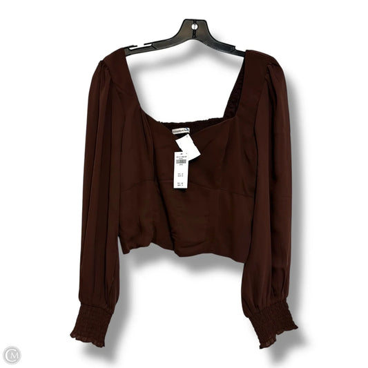 Top Long Sleeve By Abercrombie And Fitch In Brown, Size: L