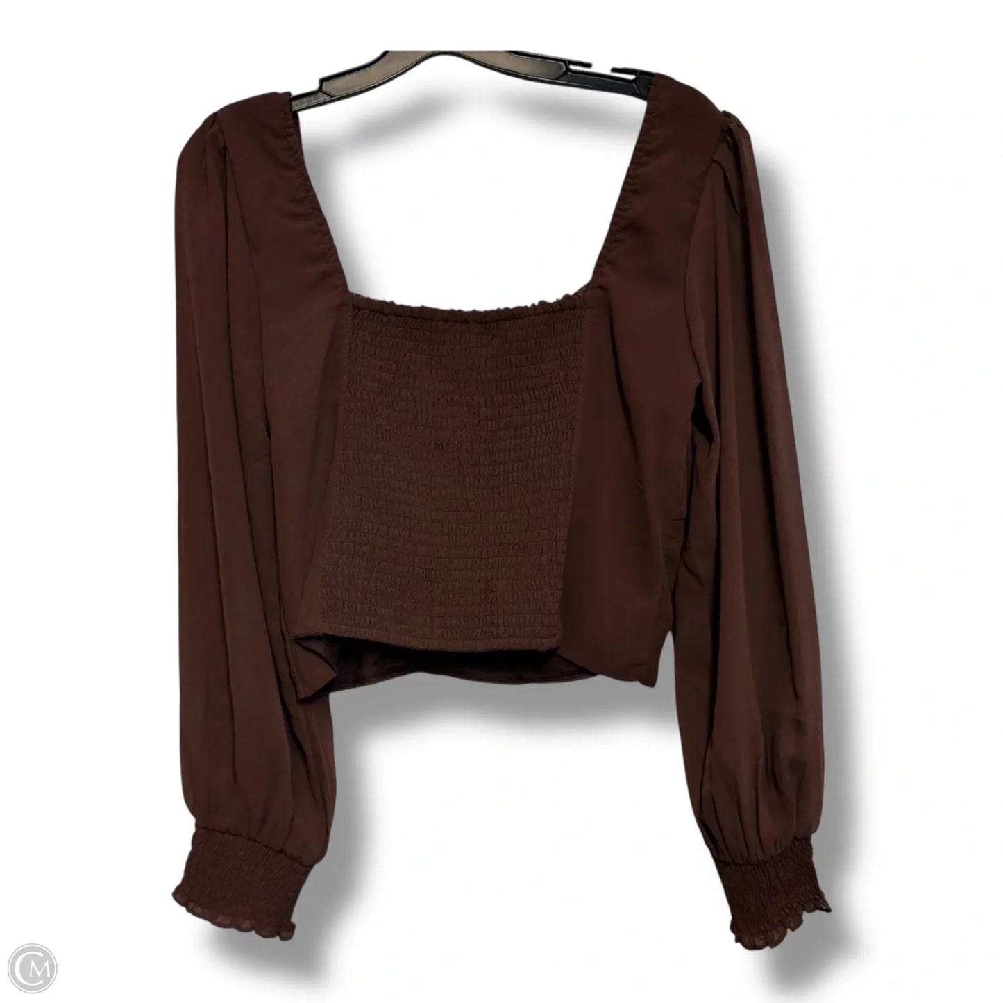 Top Long Sleeve By Abercrombie And Fitch In Brown, Size: L