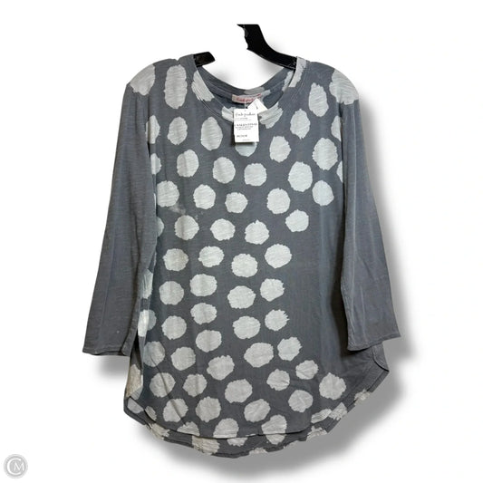 Top 3/4 Sleeve Basic By Fresh Produce In Polkadot Pattern, Size: M