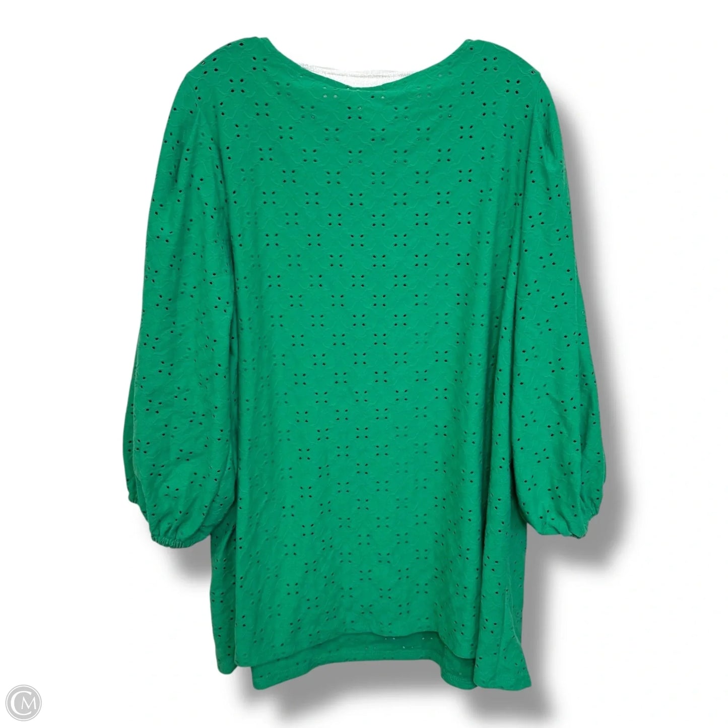 Top 3/4 Sleeve By Ava & Viv In Green, Size: 2x