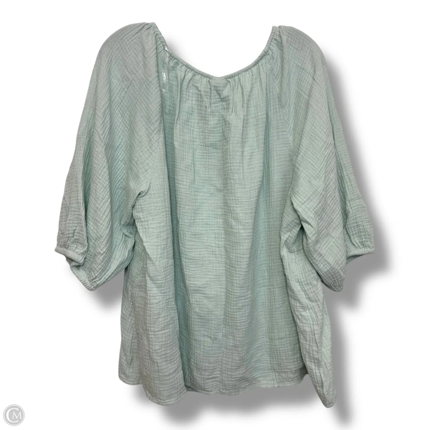 Top 3/4 Sleeve By Ava & Viv In Green, Size: 2x