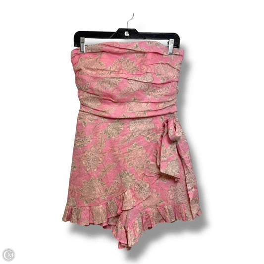Ruffled Romper By Clothes Mentor In Pink, Size: M