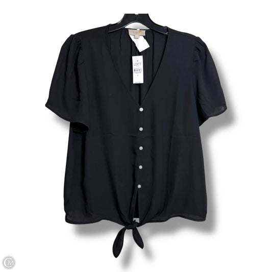 Top Short Sleeve By Loft In Black, Size: S