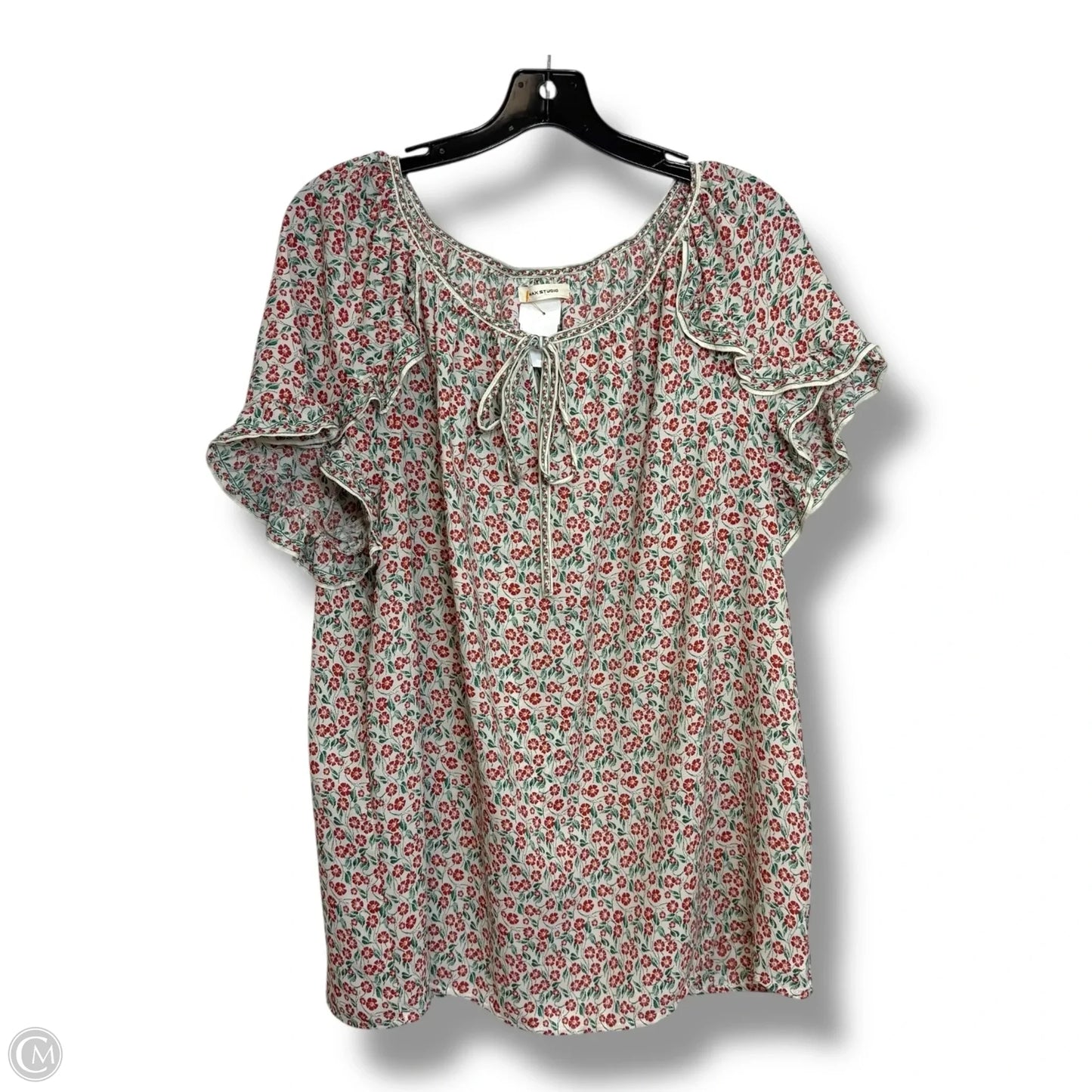 Top Short Sleeve By Max Studio In Floral Print, Size: 2x