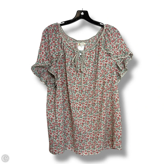 Top Short Sleeve By Max Studio In Floral Print, Size: 2x