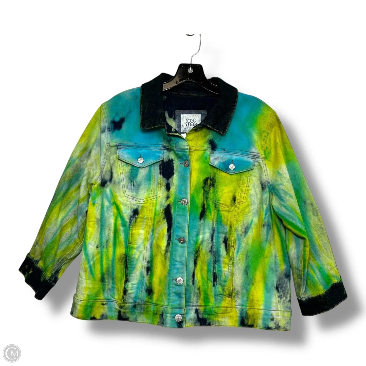 Jacket Denim By Logo In Tie Dye Print, Size: 10