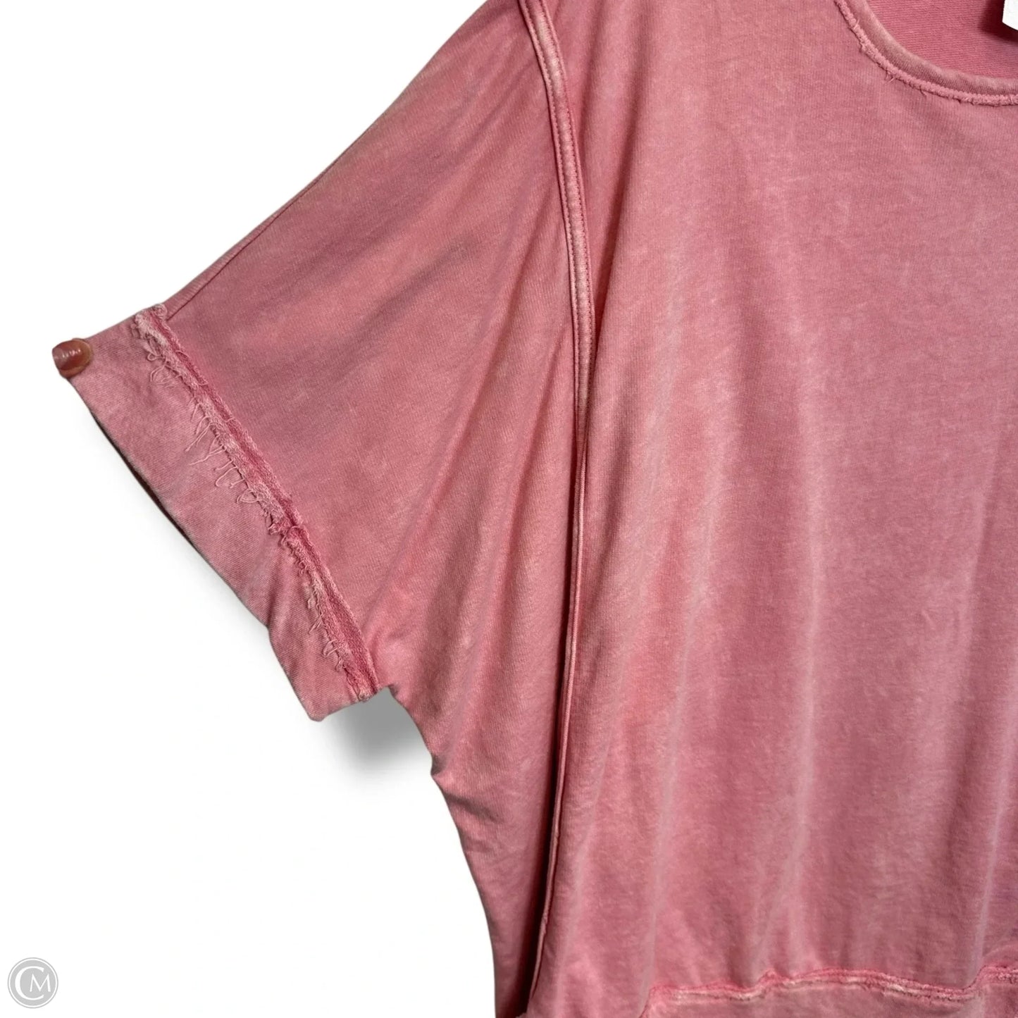 Top Short Sleeve By Cme In Pink, Size: M